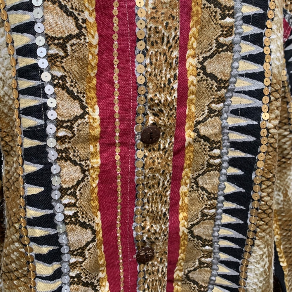 Ios Colorful Jungle Light Jacket Button Chic Top … - image 3